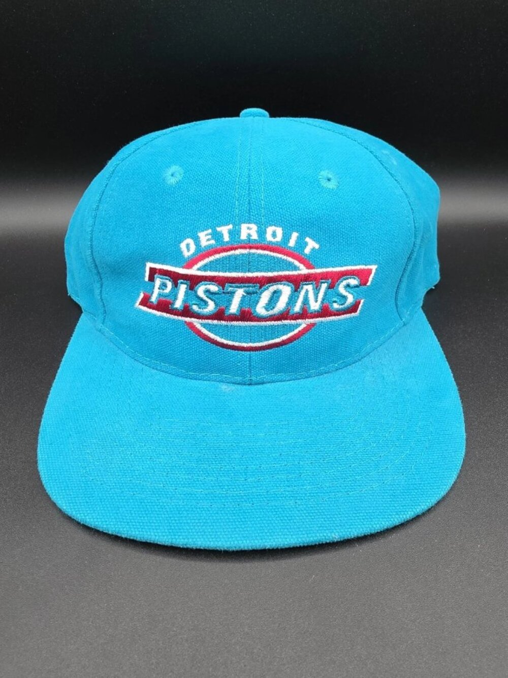 Vintage Detroit Pistons Sports Specialties NBA Teal Wool Blend Snapback Hat RARE
